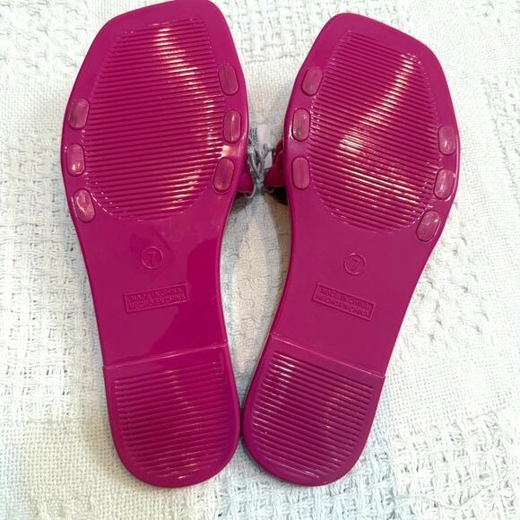 Old Navy 7 braided band jelly sandal flats slides pool shoes 2938 - Picture 4 of 8